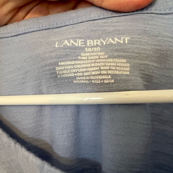 Lane Bryant 18/20 2X Blue and Silver Summer Peplum Plus Tank Top - Picture 10 of 12